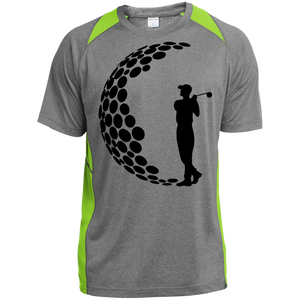 Golf Lover Sport-Tek Heather Colorblock Poly T-Shirt