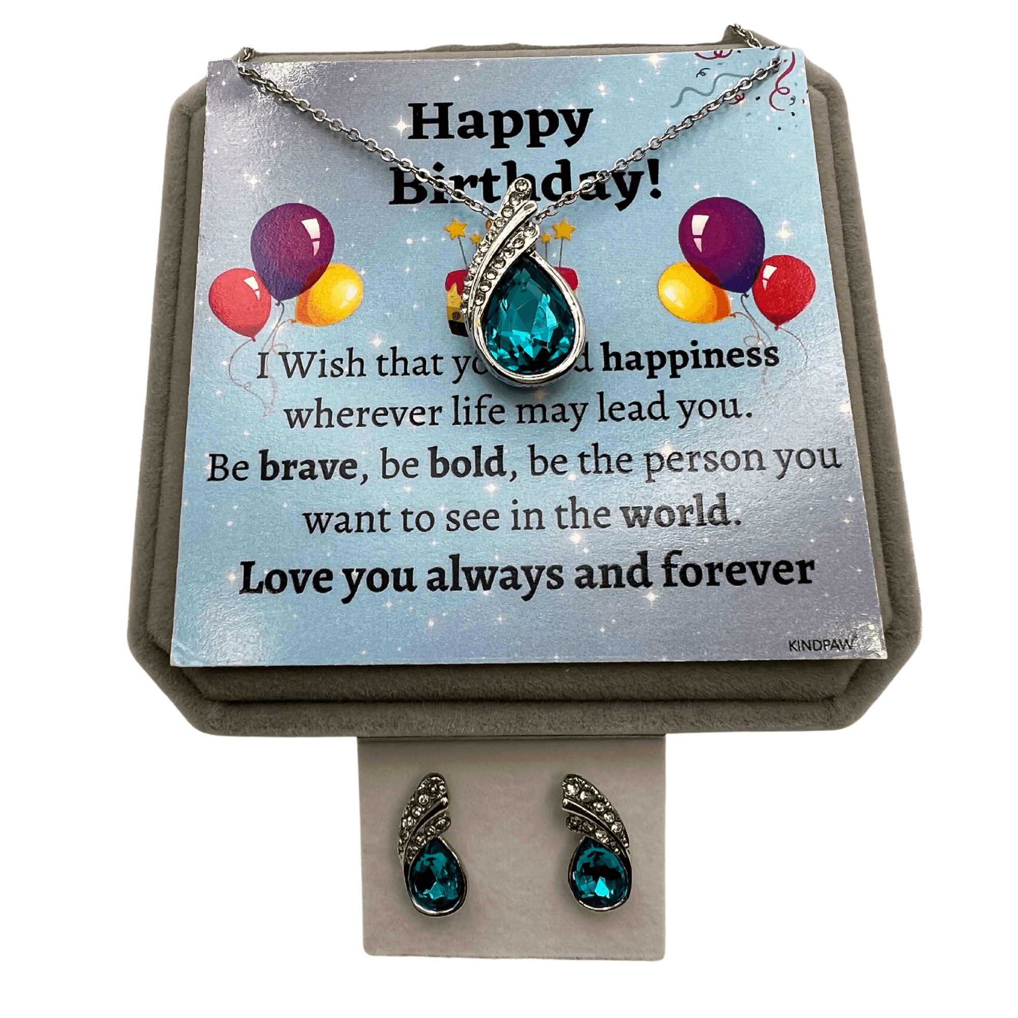 Birthday Gift Necklace With Happy Birthday Wish Message Card For Teen Girls