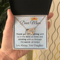 Mother’s Day Necklace From Daughter – Thank You For Laughing Interlocking Heart Necklace For Mom