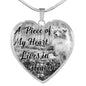 Australian Shepherd Dog Memorial A piece of my heart lives in heaven Personalized Name Engraved Remembrance Gift Necklace