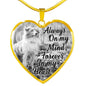Australian Shepherd Dog Memorial Always On My Mind, Forever In My Heart Personalized Name Engraved Pet Remembrance Gift Necklace