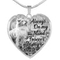 Australian Shepherd Dog Memorial Always On My Mind, Forever In My Heart Personalized Name Engraved Pet Remembrance Gift Necklace
