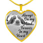 Basset Hound Dog Memorial Always On My Mind, Forever In My Heart Personalized Name Engraved Pet Remembrance Gift Necklace