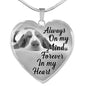Basset Hound Dog Memorial Always On My Mind, Forever In My Heart Personalized Name Engraved Pet Remembrance Gift Necklace