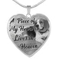 Beagle Dog Memorial A piece of my heart lives in heaven Personalized Name Engraved Remembrance Gift Necklace