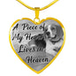 Beagle Dog Memorial A piece of my heart lives in heaven Personalized Name Engraved Remembrance Gift Necklace