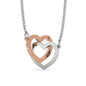 Mother daughter Necklace - Two Hearts Interlocked Together Forever Never Apart Gift Necklace for Daughter