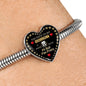 Pit bull lover Personalized Heart charm luxury Steel Bracelet - The Path To My Heart is Paved With Pit Bull Paw Prints