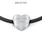 Pit bull lover Personalized Heart charm Real Leather Bracelet - The Path To My Heart is Paved With Pit Bull Paw Prints