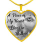 Pomeranian Dog Memorial A piece of my heart lives in heaven Personalized Name Engraved Remembrance Gift Necklace