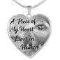 Pomeranian Dog Memorial A piece of my heart lives in heaven Personalized Name Engraved Remembrance Gift Necklace