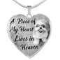 Shih Tzu Dog Memorial A piece of my heart lives in heaven Personalized Name Engraved Remembrance Gift Necklace