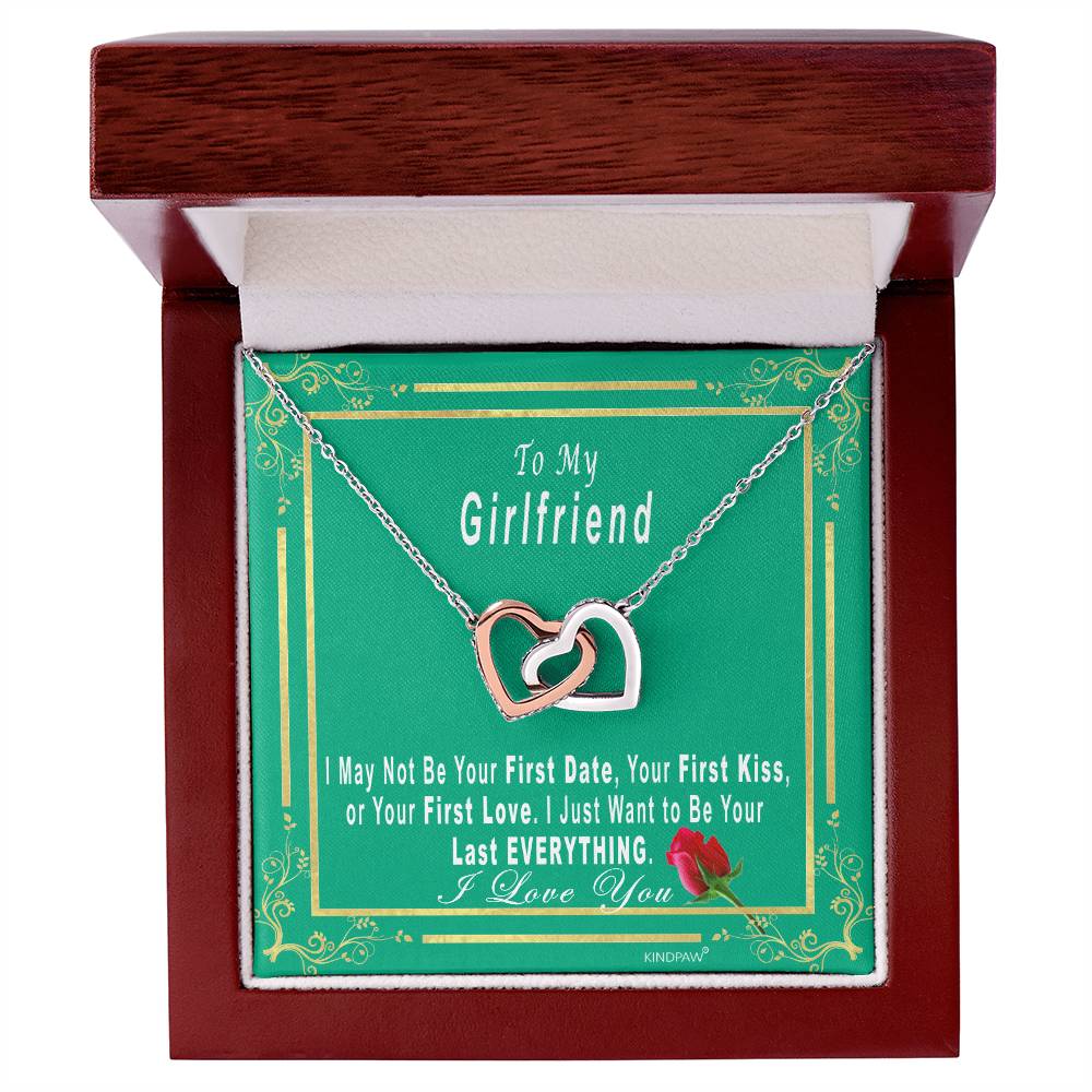 To My Girlfriend Necklace - Interlocking heart