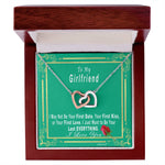 To My Girlfriend Necklace - Interlocking heart