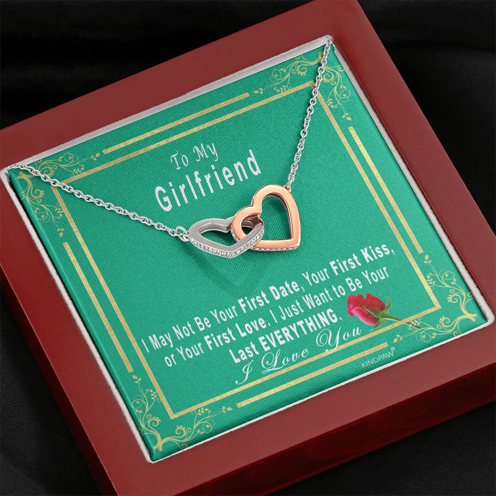 To My Girlfriend Necklace - Interlocking heart