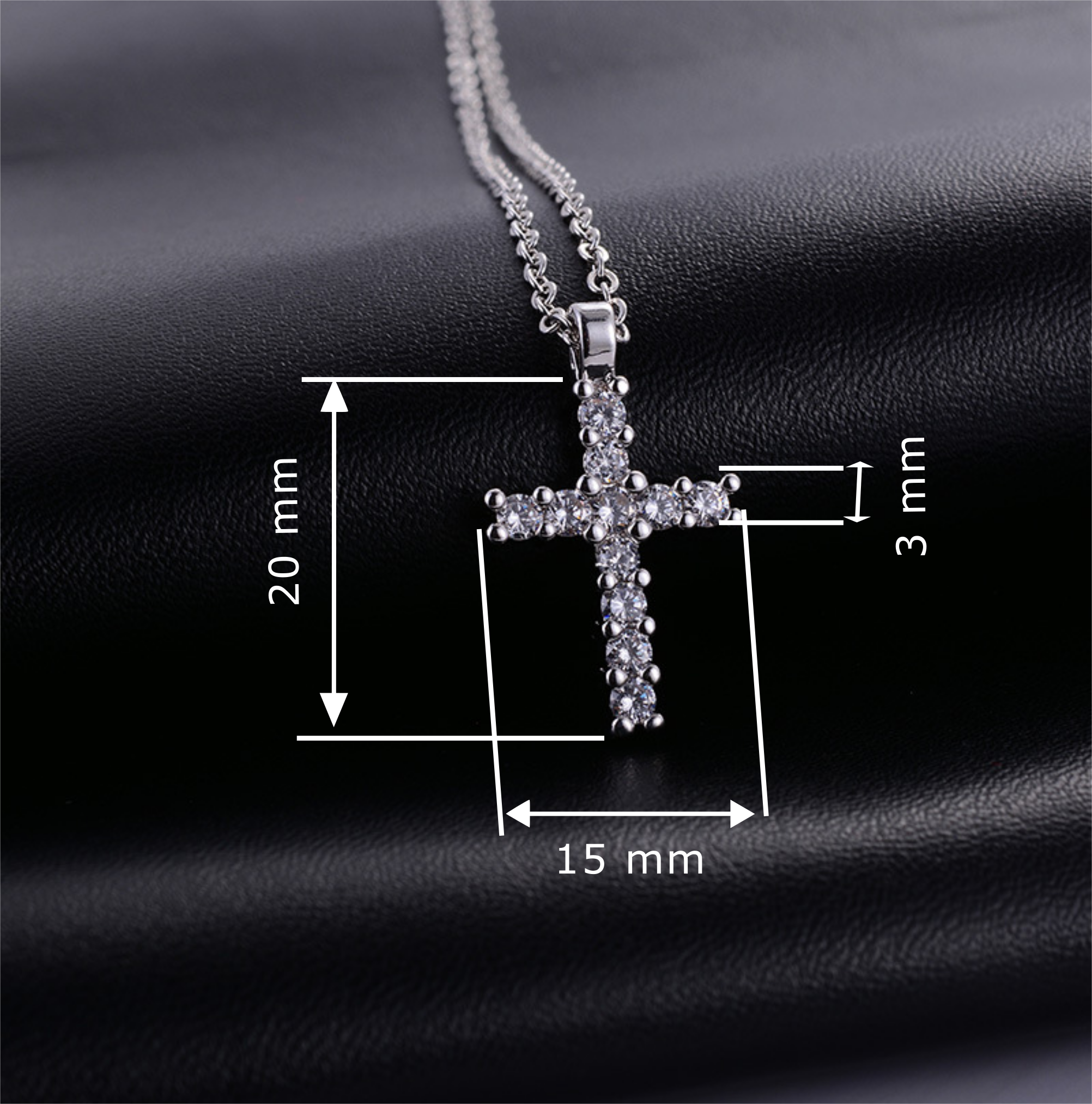 Personality Glossy Cross Pendant Necklace Silver Color - Temu