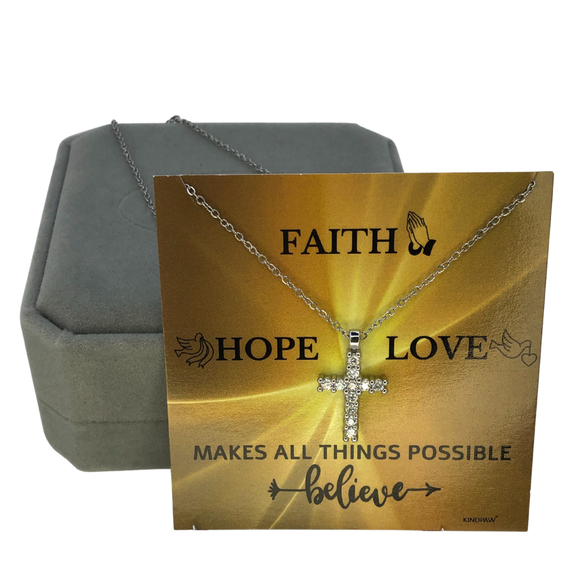 Faith Hope Love Cross Necklace For Girls