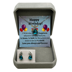 Birthday Gift Necklace With Happy Birthday Wish Message Card For Teen Girls