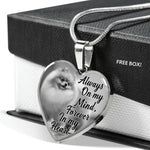 Pomeranian Dog Memorial Always On My Mind, Forever In My Heart Personalized Name Engraved Pet Remembrance Gift Necklace