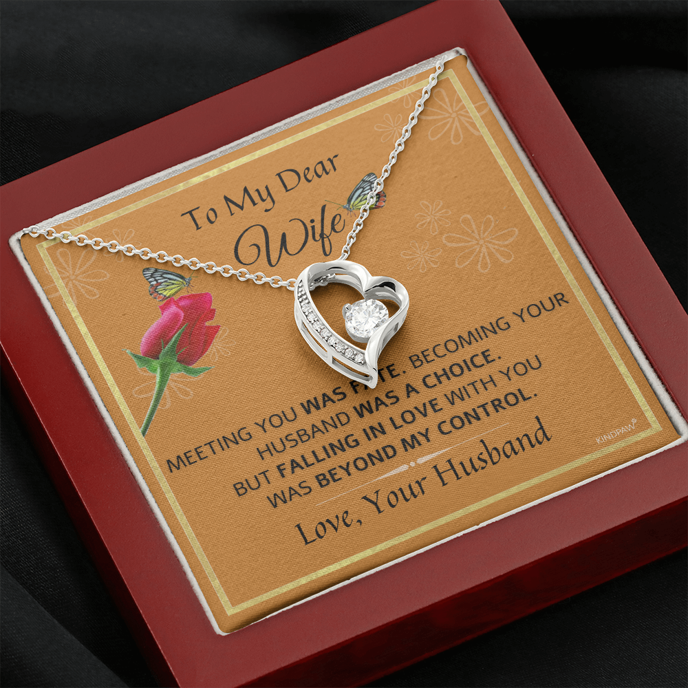Wife Birthday Gift Necklace From Husband, Romantic Valentine’s Day Wedding Anniversary Gift For Her