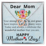 Interlocking Heart Necklace with Happy Mother's Day Message Card and Mahogany-style Gift Box - Perfect Mother's Day Gift