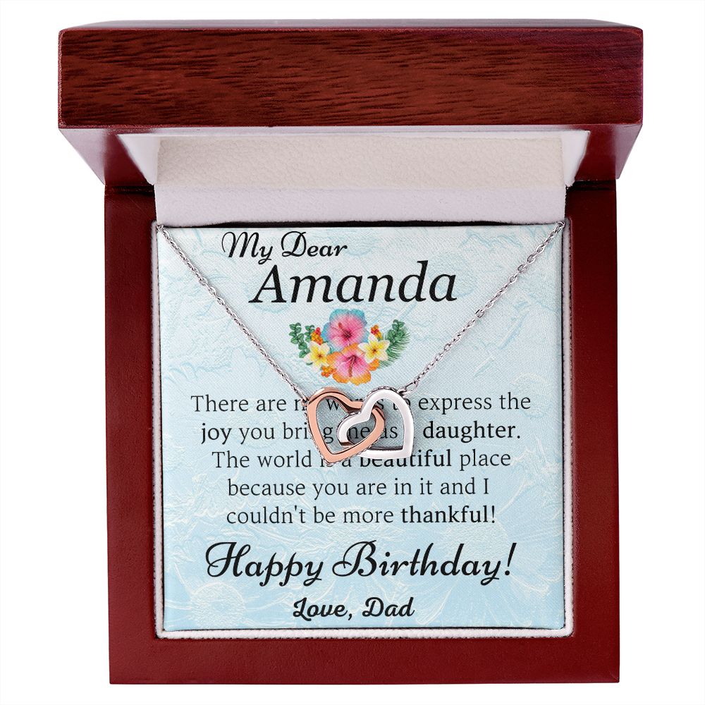 Personalized Gift Necklace for Daughter - Interlocking heart Necklace