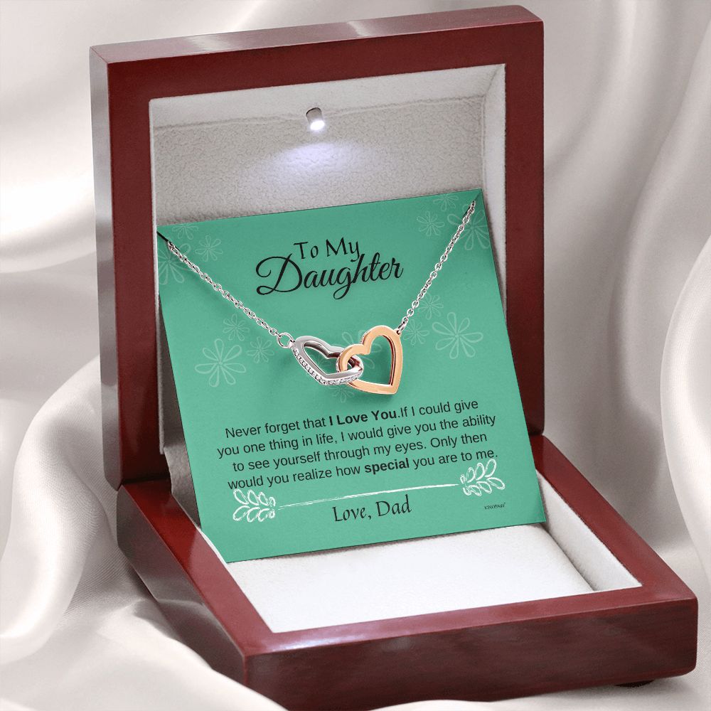 Father Daughter Necklace – Never Forget That I Love You