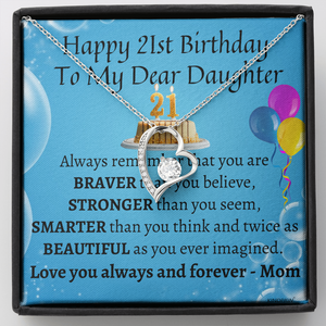 21st Birthday Gift Necklace for Daughter from Mom