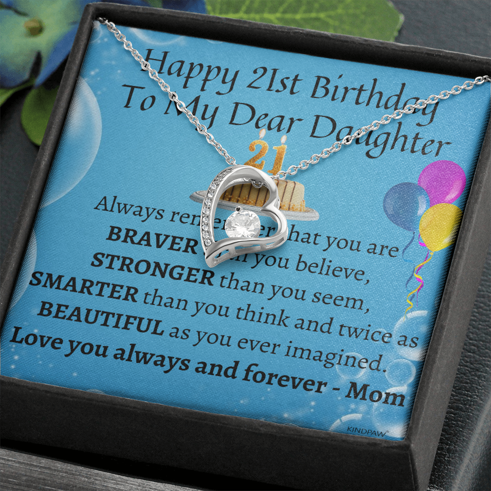 21st Birthday Gift Necklace for Daughter from Mom