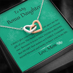 Step daughter presents from stepmom - Interlocked Heart Necklace for Bonus Daughter