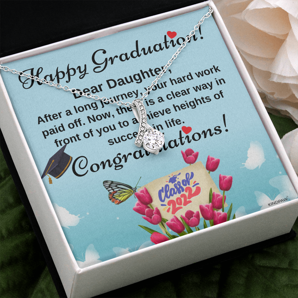 Class of 2022 Graduation Gift Necklace for Daughter from Mom and Dad