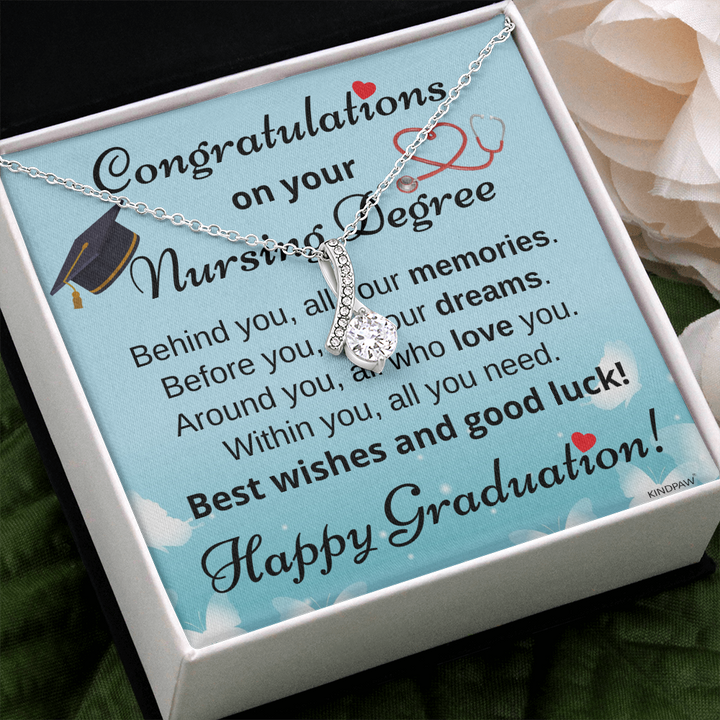 Nurse Graduation Gift for Women - Petite ribbon-shaped pendant KindPaw Online Nurse Graduation Gift for Women - Petite ribbon-shaped pendant KindPaw Online
