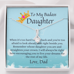 To My Badass Daughter Necklace from Dad