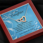 Inspirational gift for daughter - you are BRAVER than you believe Interlocking heart necklace from Mom and Dad