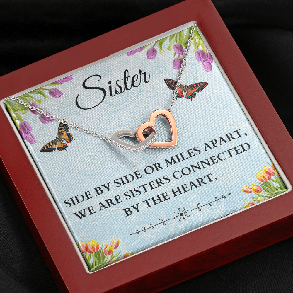 Sister Necklace for Birthday, Graduation day and Christmas, Side By Side or Miles Apart