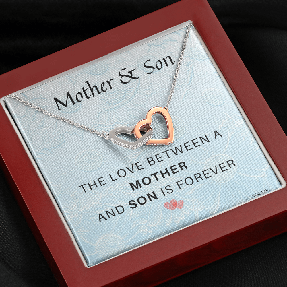 Mother Son Necklace - The love between a mother and son is forever