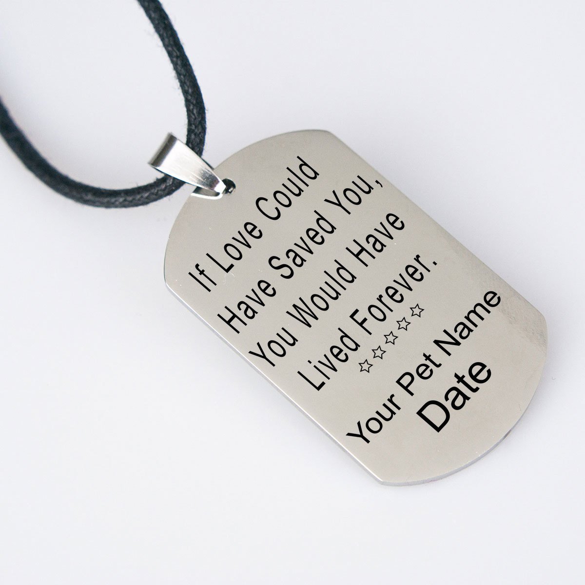 Dog Memorial Necklace - Custom Memorial Necklace - If Love Could Have Save You, You Would Have Lived Forever