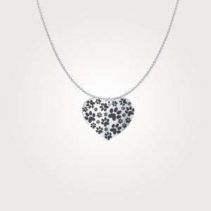 Heart Shaped Paw Print Necklace