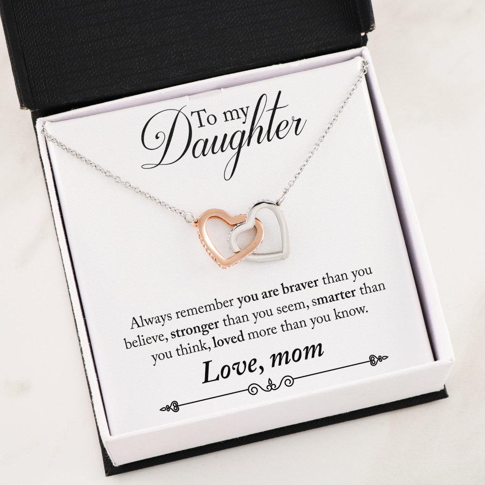Mother Daughter Heart Necklace - Two Hearts Interlocked Necklace
