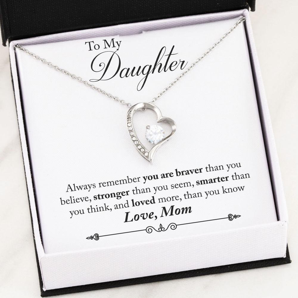 Mother to daughter jewelry - You Are Braver Than You Believe Gift Necklace for Daughter