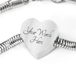 Pit bull lover Personalized Heart charm luxury Steel Bracelet - The Path To My Heart is Paved With Pit Bull Paw Prints
