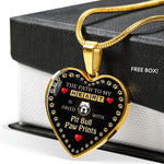 Pitbull Paw Print Necklace - Personalised Pit Bull Necklace - The Path to My Heart is Paved with Pit Bull Paw Prints